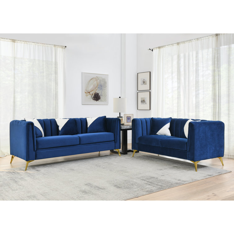 PUME 2 Piece Velvet Living Room Set Wayfair Canada